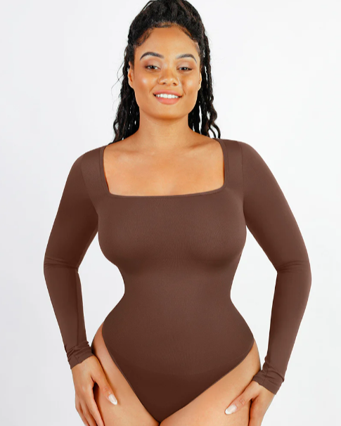 Long Sleeve Square Neck Bodysuit