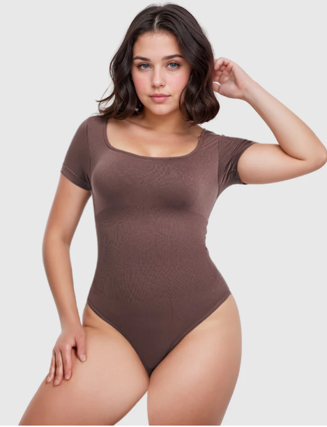 Short Sleeve Square Neck Bodysuit